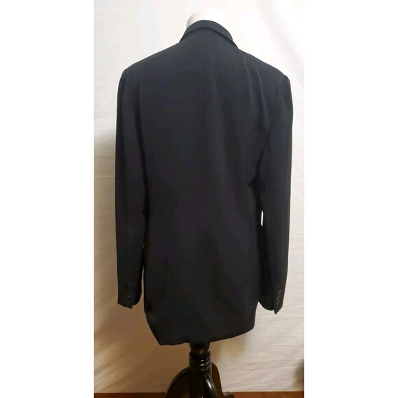 Philippe Adec Paris Women's Black Oversized Long Blazer Jacket Coat Size 8 - Picture 3 of 10